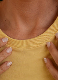 T-shirt Feminina Algodão com Elastano Nina - Amarelo Candy