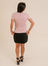 T-shirt Feminina Algodão com Elastano Nina - Rosa Candy