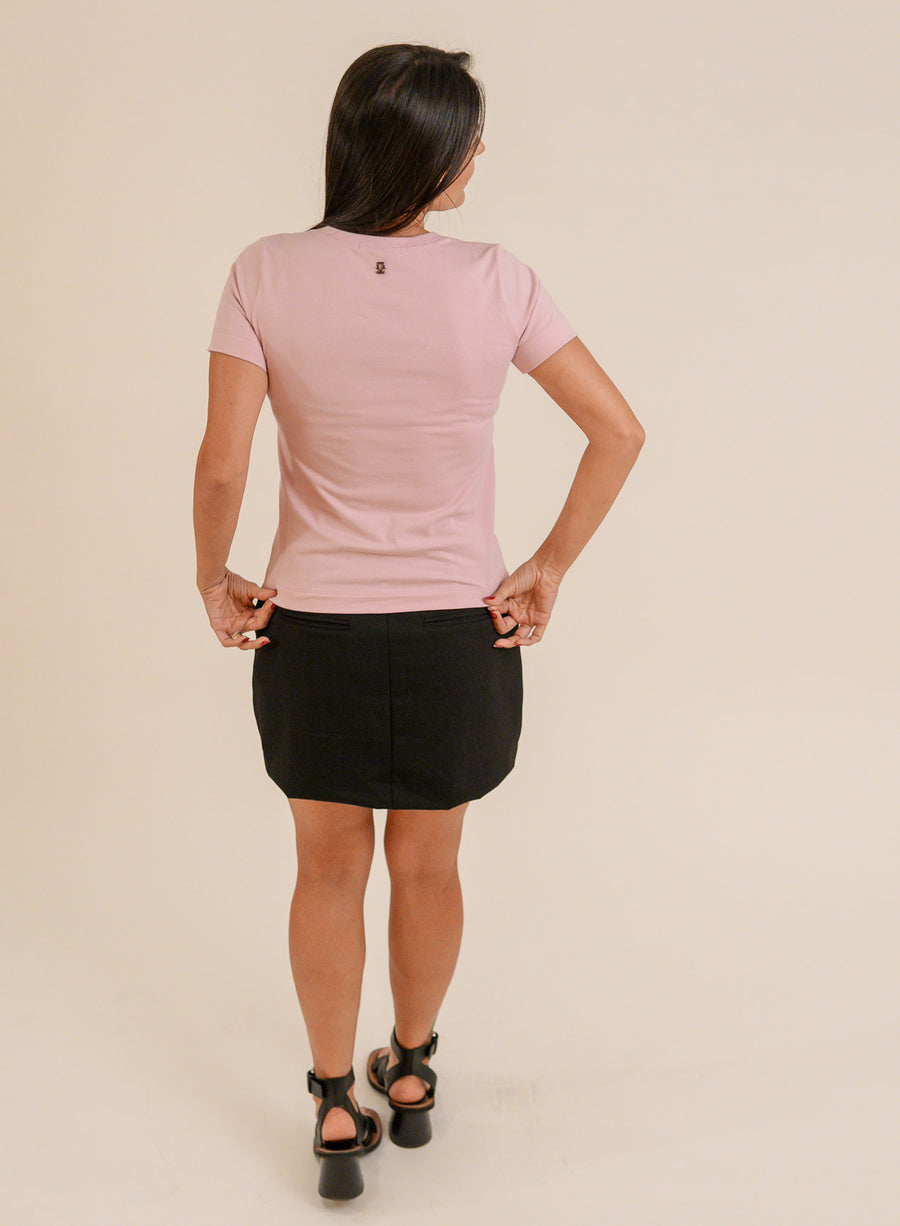 T-shirt Feminina Algodão com Elastano Nina - Rosa Candy