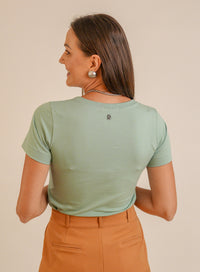 T-shirt Feminina Algodão com Elastano Nina - Verde Candy