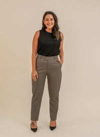 Calça Alfaiataria Feminina Cinza Eliana