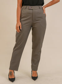 Calça Alfaiataria Feminina Cinza Eliana