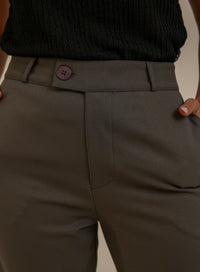 Calça Alfaiataria Feminina Cinza Eliana