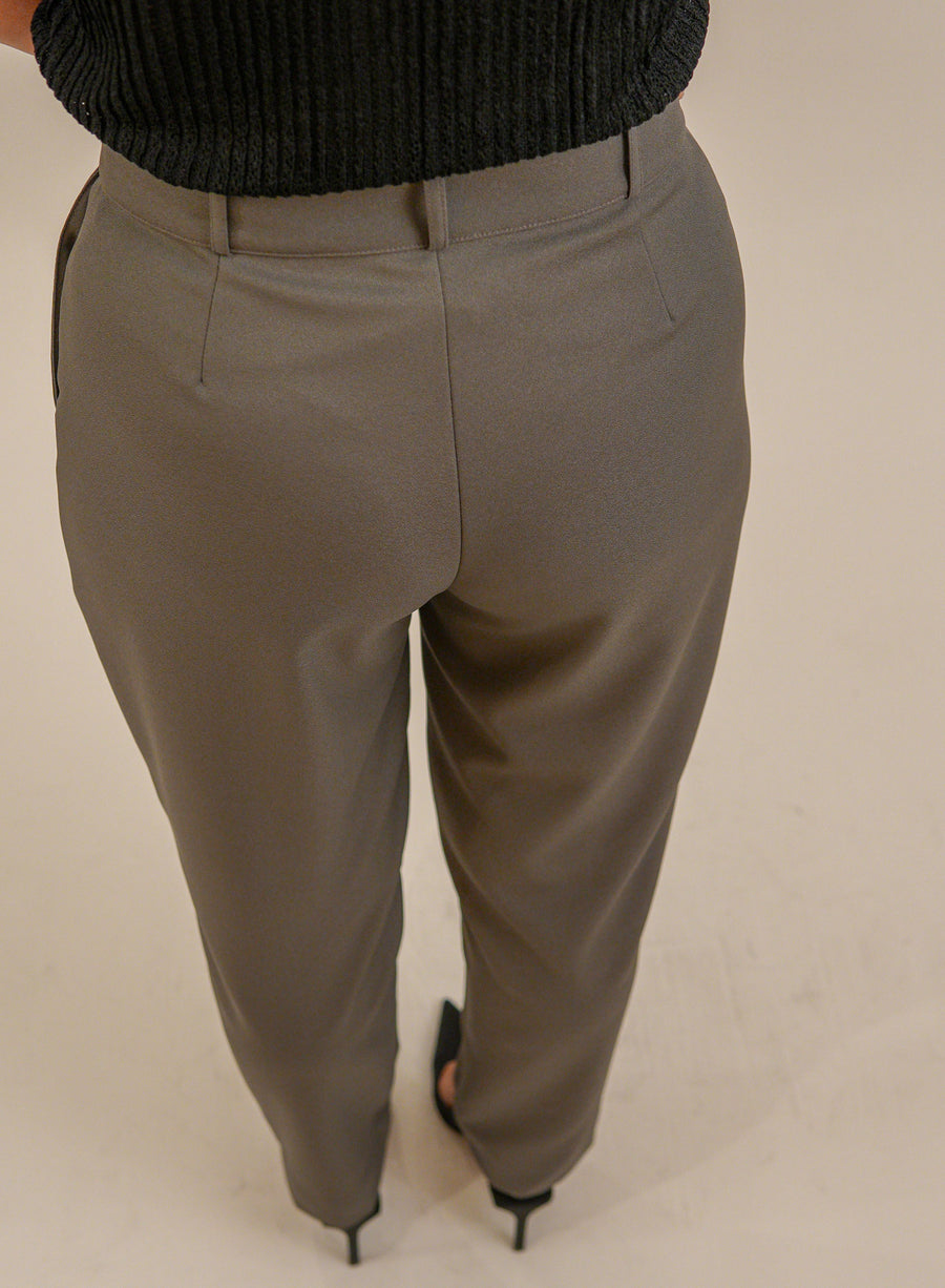 Calça Alfaiataria Feminina Cinza Eliana