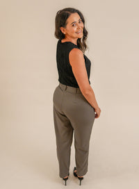 Calça Alfaiataria Feminina Cinza Eliana