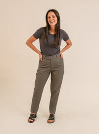 Calça Alfaiataria Feminina Cinza Eliana