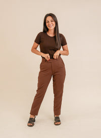 Calca Alfaiataria Marrom Eliana