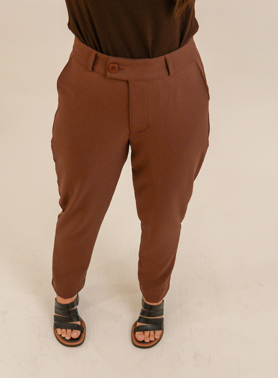 Calca Alfaiataria Marrom Eliana