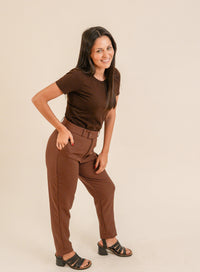 Calca Alfaiataria Marrom Eliana