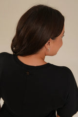 Camiseta Detalhe Franzido Preto Daniela