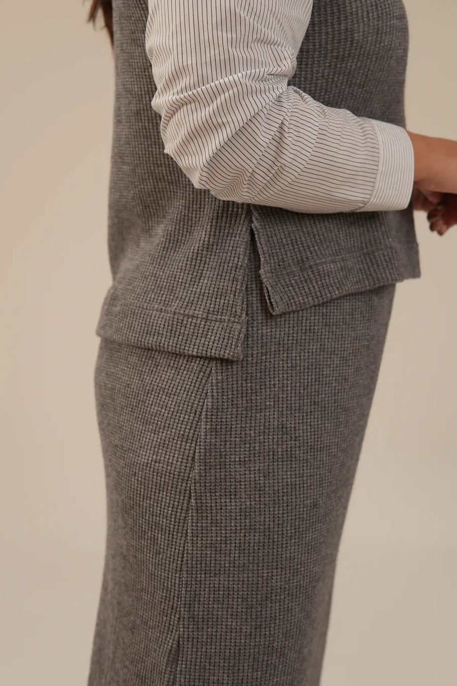 Colete Tricot Cinza Malu