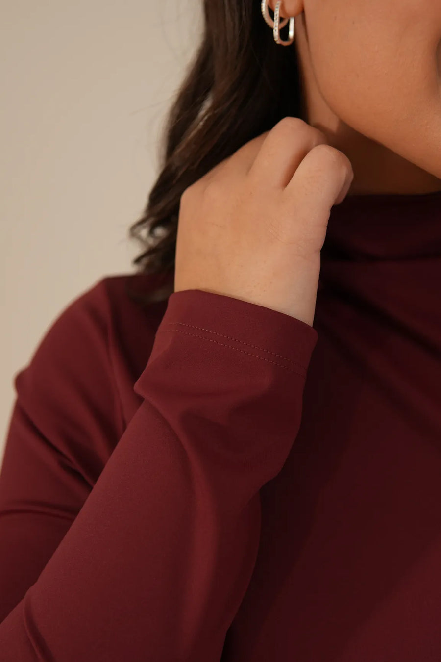 Blusa Poliamida Manga Longa Vinho Glória