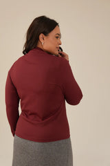 Blusa Poliamida Manga Longa Vinho Glória