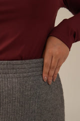 Saia Midi Tricot Cinza Vic