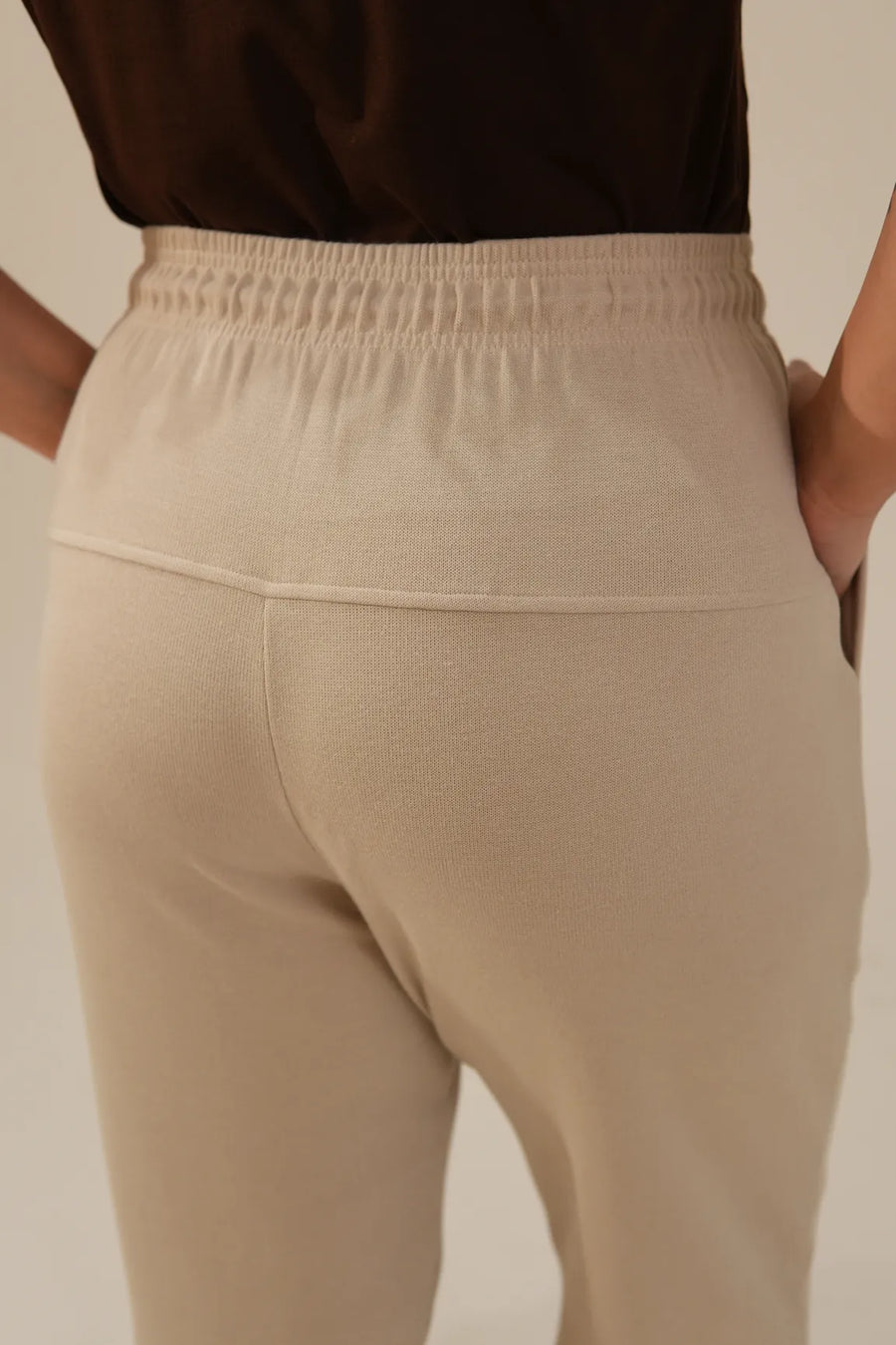 Calça Feminina Tricot Bege Luísa