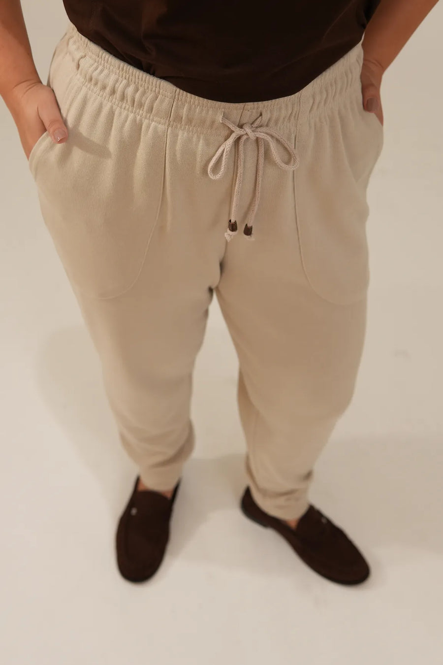 Calça Feminina Tricot Bege Luísa
