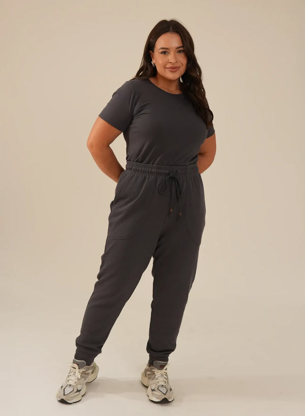 Calça Feminina Tricot Cinza Chumbo Luísa