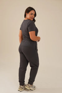Calça Feminina Tricot Cinza Chumbo Luísa