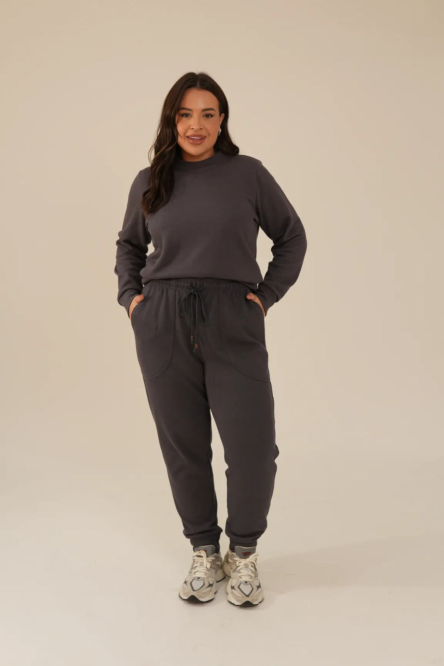 Calça Feminina Tricot Cinza Chumbo Luísa