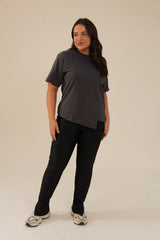 T-shirt Algodão Oversized Cinza Rachel