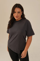 T-shirt Algodão Oversized Cinza Rachel