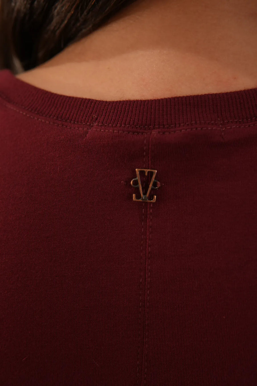Camiseta Algodão Detalhe Franzido Vinho Daniela