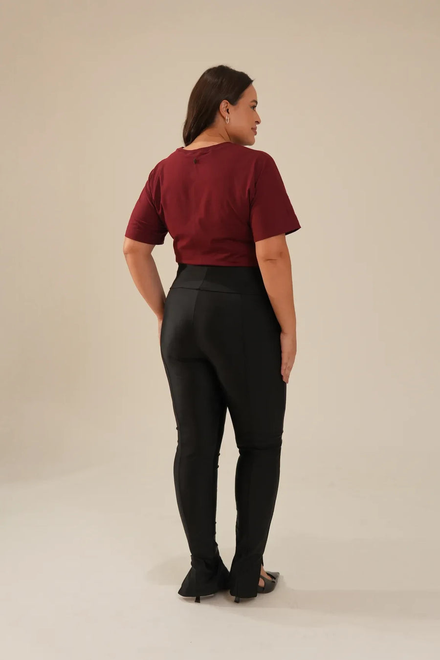 Calca Legging Poliamida Preta Nathalia