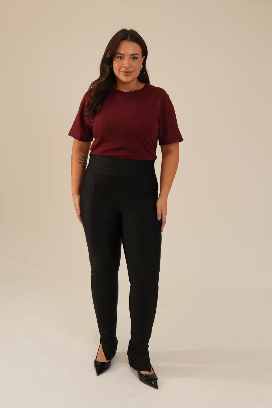 Calca Legging Poliamida Preta Nathalia