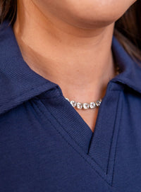 Camisa Polo Azul Feminina Lara