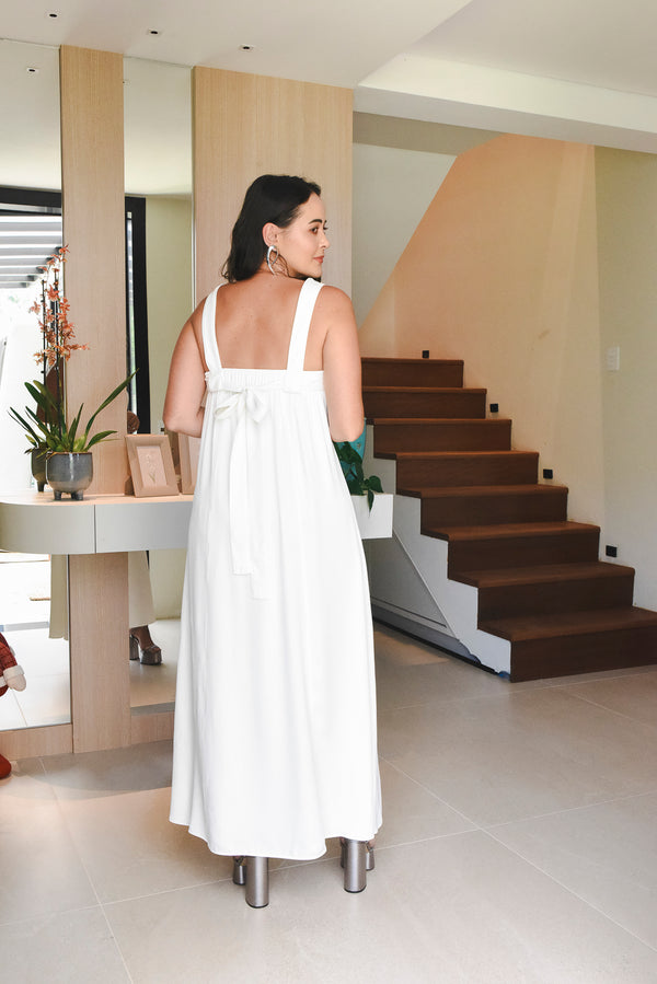 Vestido Jade Longo Fluido Branco