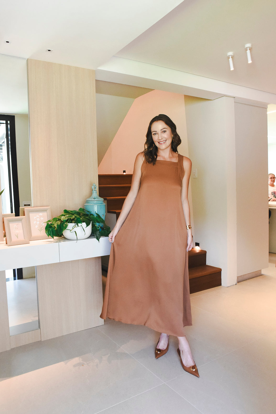 Vestido Jade Longo Fluido Dourado