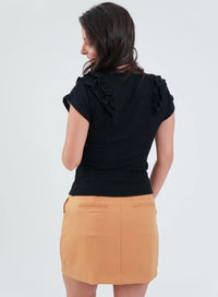 Blusa com Recortes e Babados Estela Preta