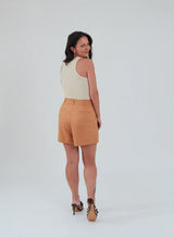 Shorts Alfaiataria Siena Caramelo