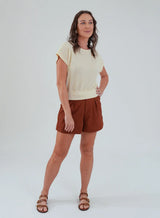 Blusa com Punho na Barra Gaia Bege Manteiga