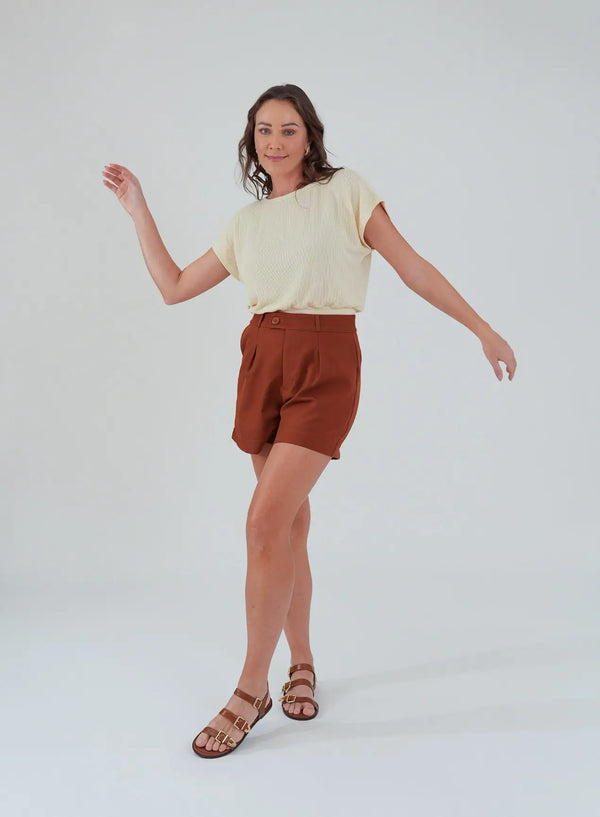 Shorts Alfaiataria Siena Terracota