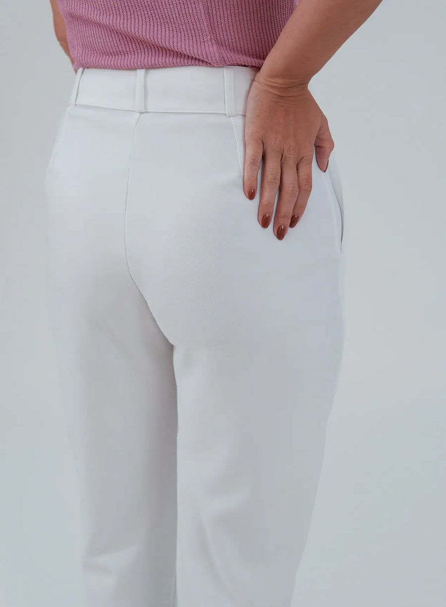 Calça Alfaiataria Feminina Off White Eliana
