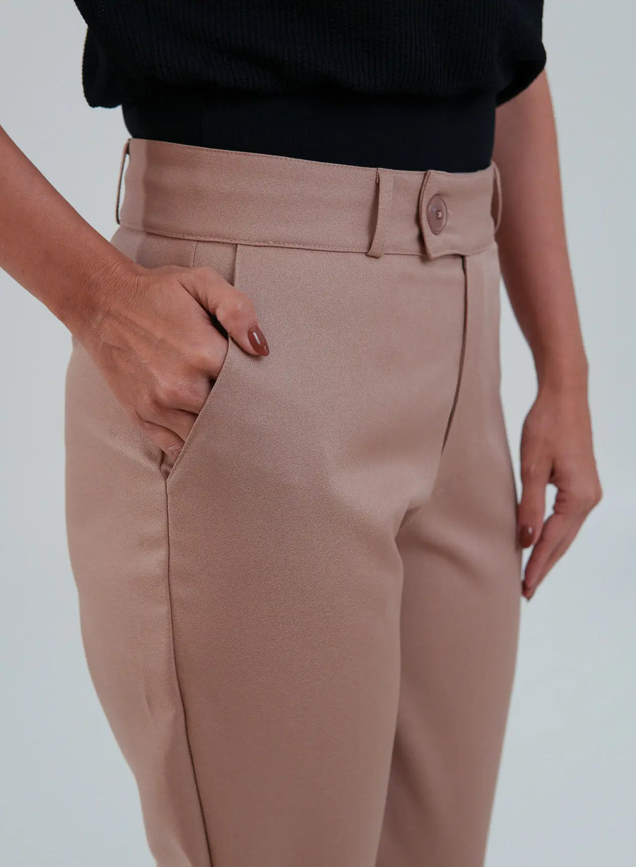 Calça Alfaiataria Feminina Caramelo Eliana