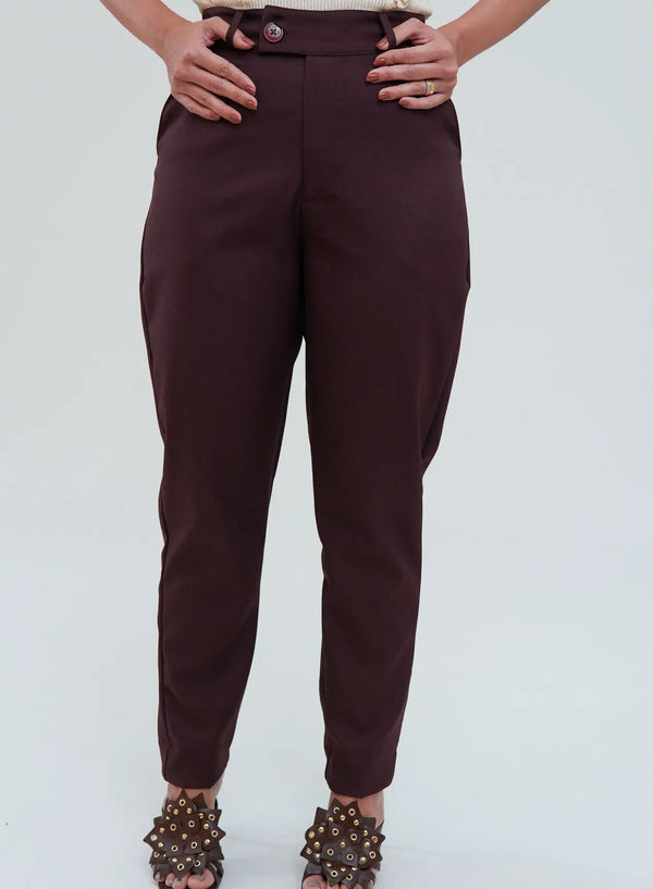 Calça Alfaiataria Feminina Vinho Eliana