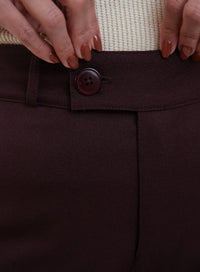 Calça Alfaiataria Feminina Vinho Eliana
