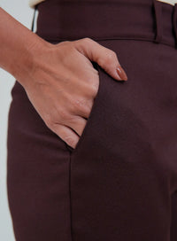 Calça Alfaiataria Feminina Vinho Eliana