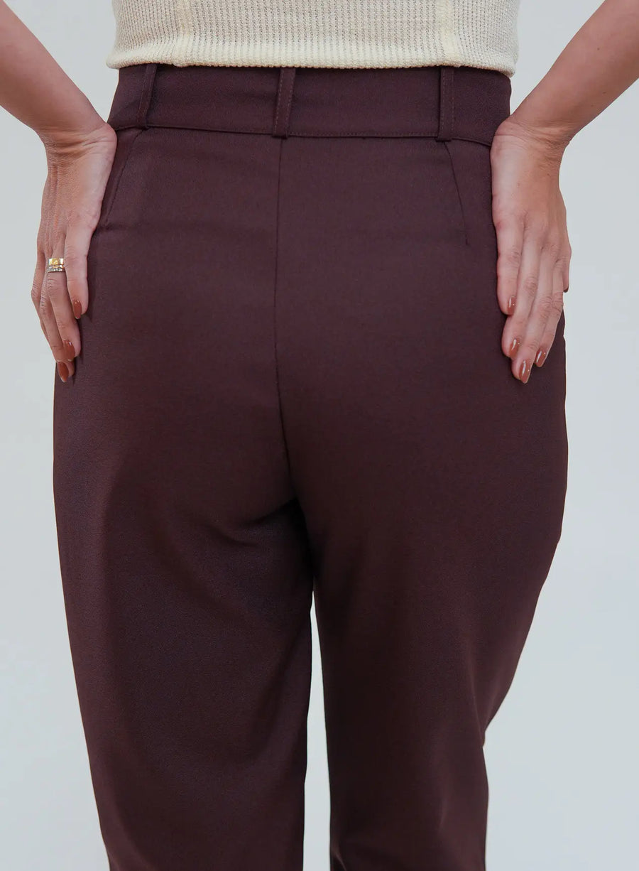 Calça Alfaiataria Feminina Vinho Eliana