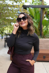 Blusa Poliamida Manga Longa Preta Glória