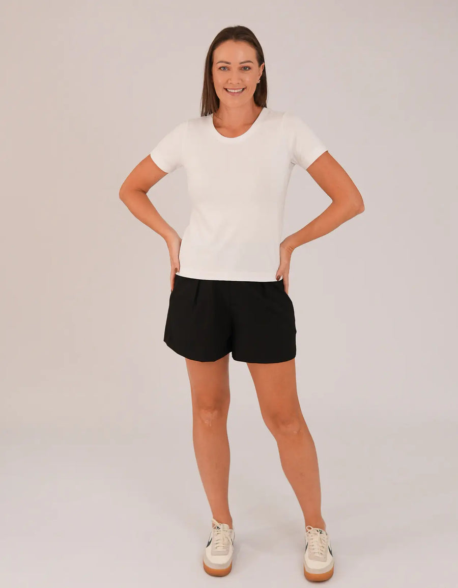 T-shirt Feminina Algodão com Elastano Nina - Branco