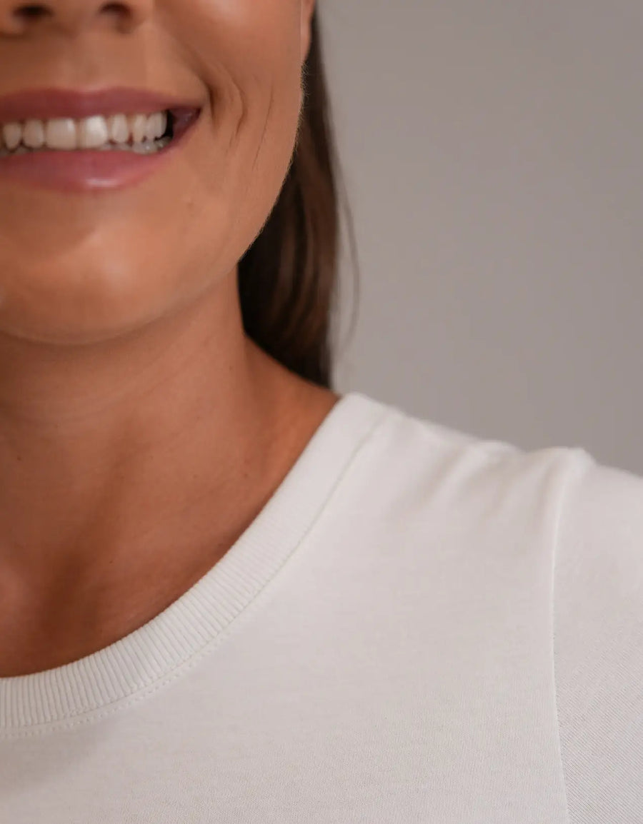 T-shirt Feminina Algodão com Elastano Nina - Branco