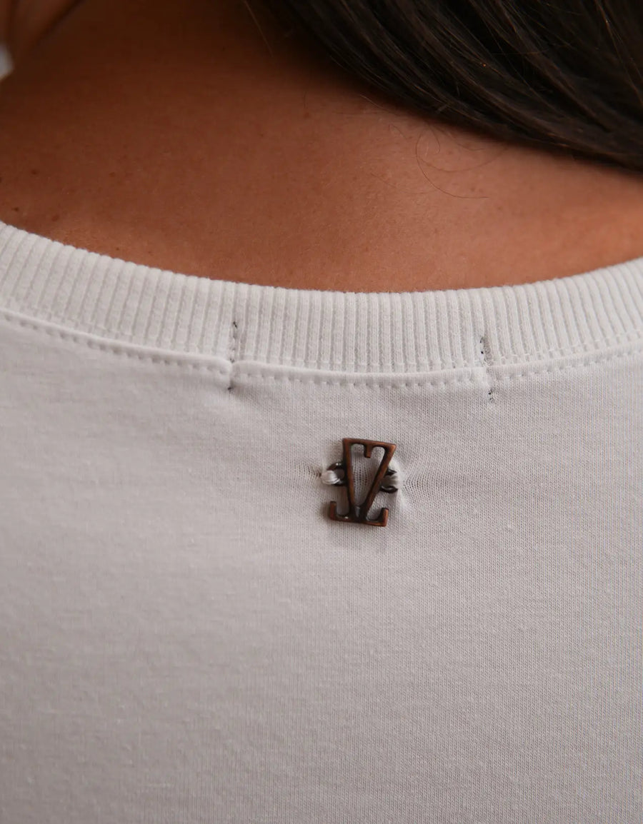 T-shirt Feminina Algodão com Elastano Nina - Branco