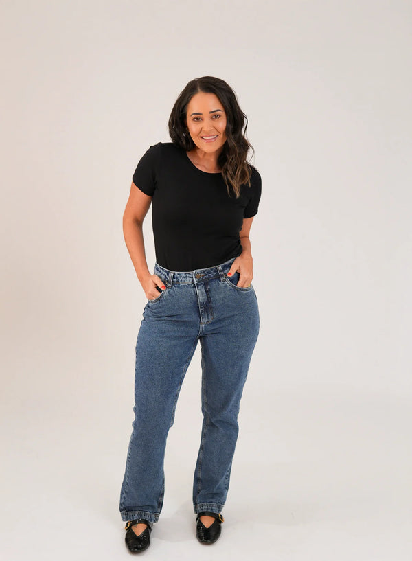 T-shirt Feminina Algodão com Elastano Nina - Preto