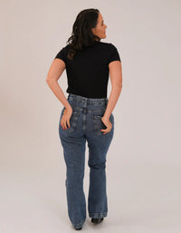 T-shirt Feminina Algodão com Elastano Nina - Preto
