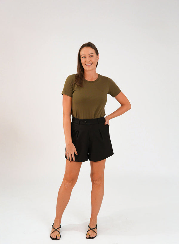 T-shirt Feminina Algodão com Elastano Nina - Verde Militar