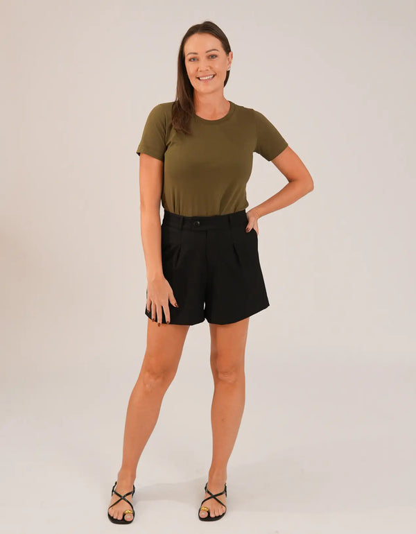 T-shirt Feminina Algodão com Elastano Nina - Verde Militar