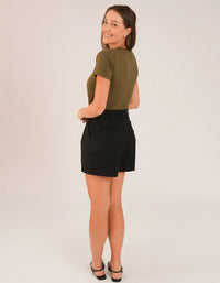 T-shirt Feminina Algodão com Elastano Nina - Verde Militar